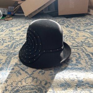 Vintage Chic Callanan Millinery Black Spiral Studded Women's Hat